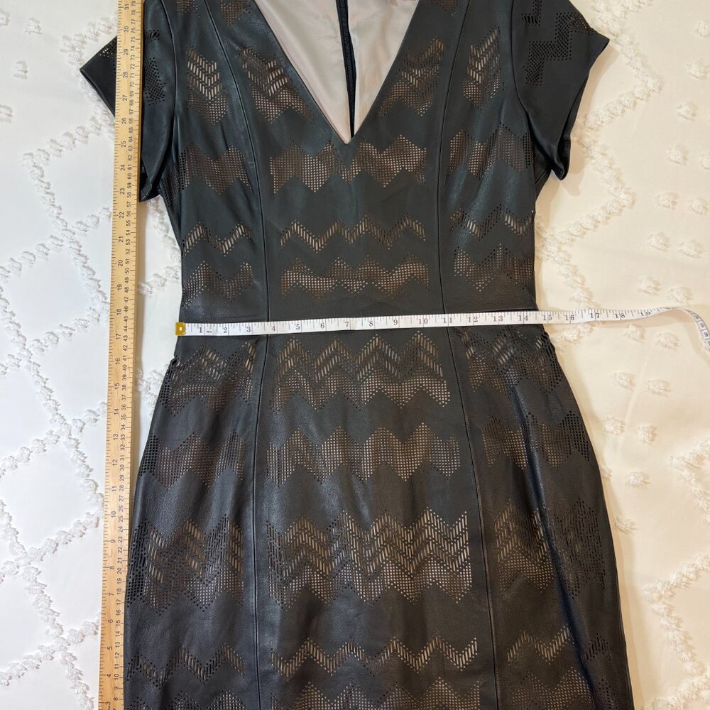 Parker black leather mini dress Large - Picture 10 of 16